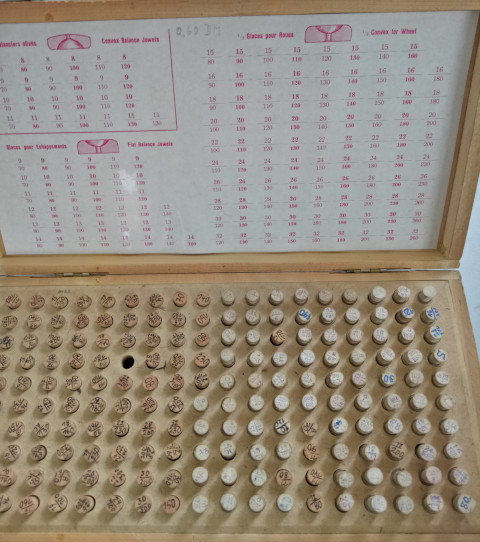 My range of stones for repairing clocks.